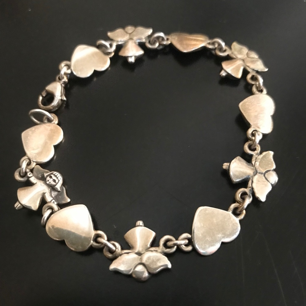 Authentic James Avery Bracelet Angel & Heart Sterling Silver. RETIRED.